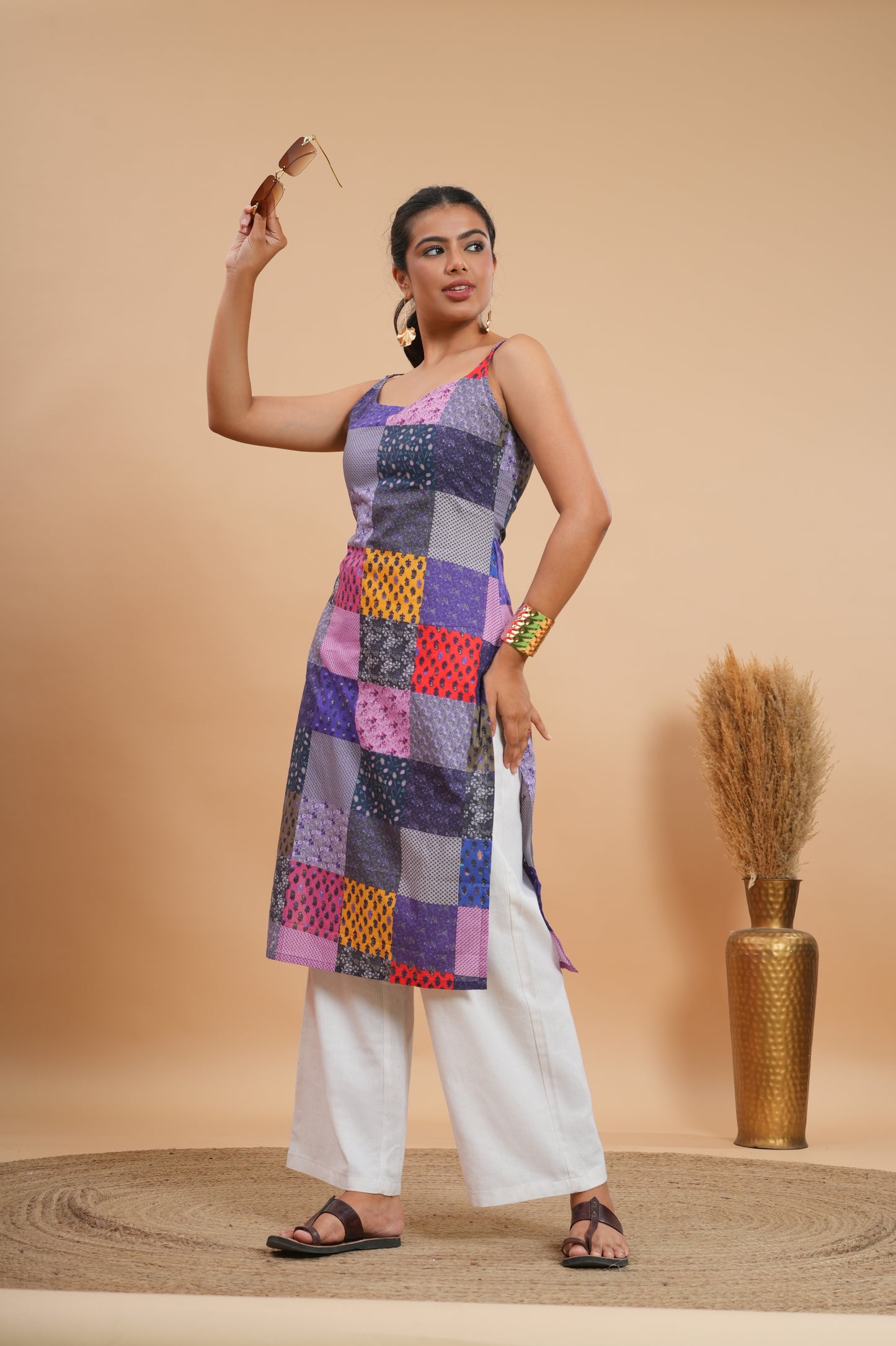 Navrang Patchwork Strap Kurti