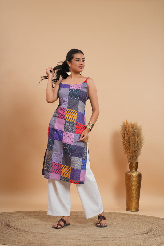 Navrang Patchwork Strap Kurti