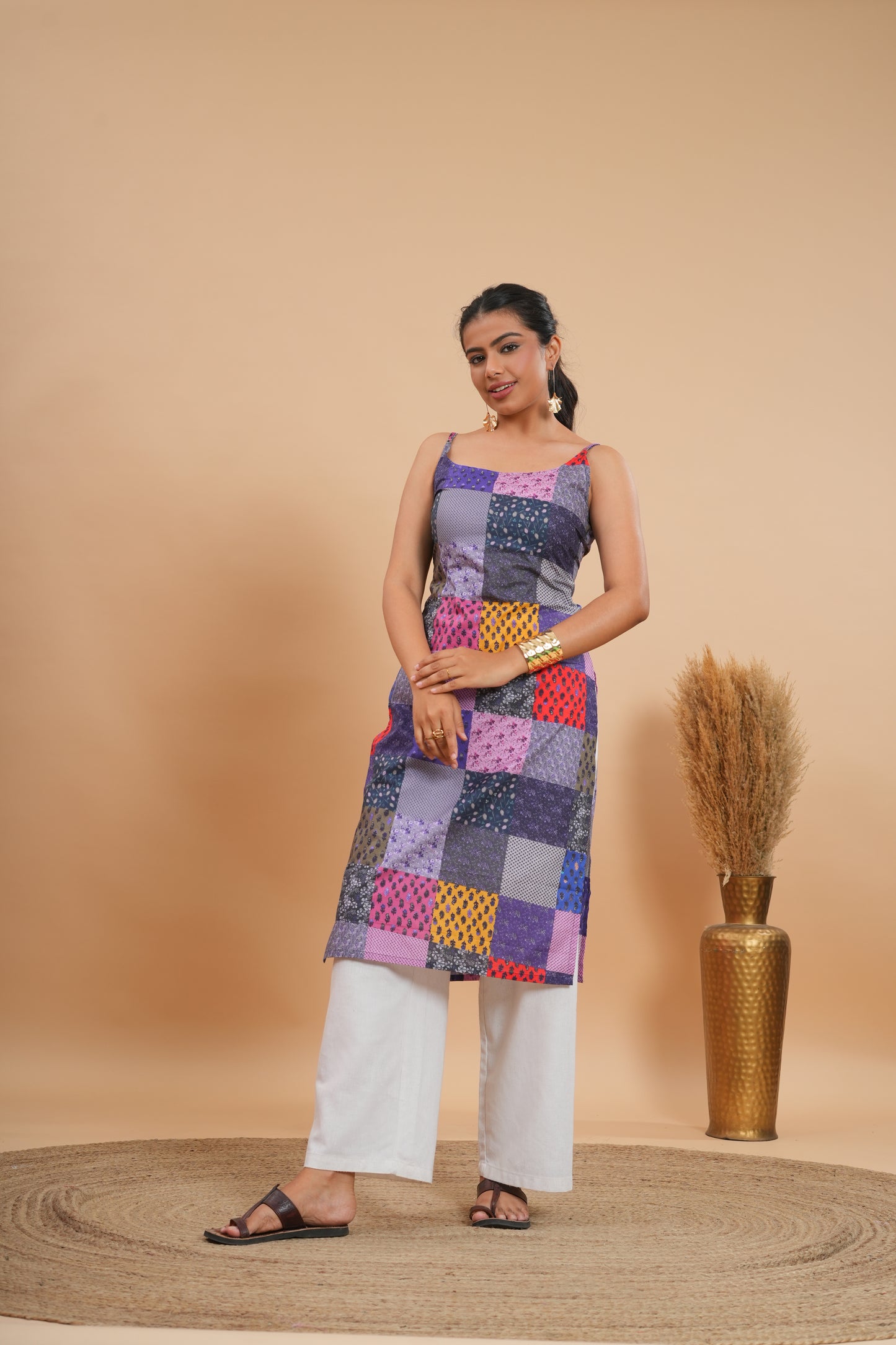 Navrang Patchwork Strap Kurti