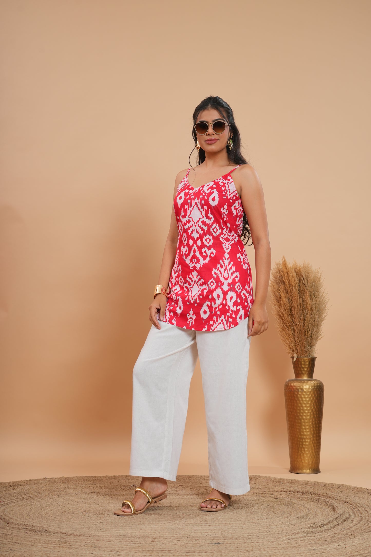 Surkh Ikat Strappy Kurti