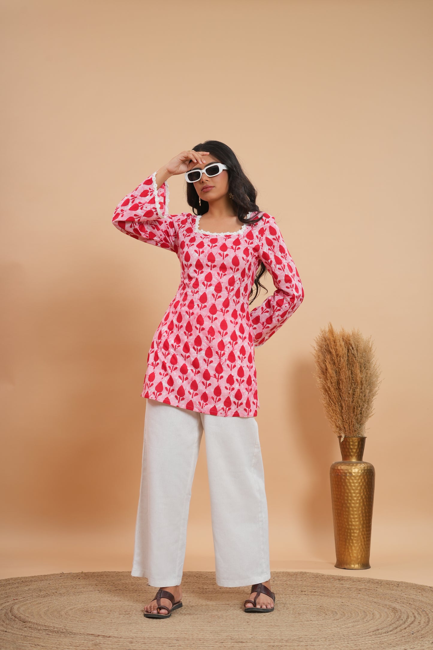 Rani Lace & Tie-Back Kurti