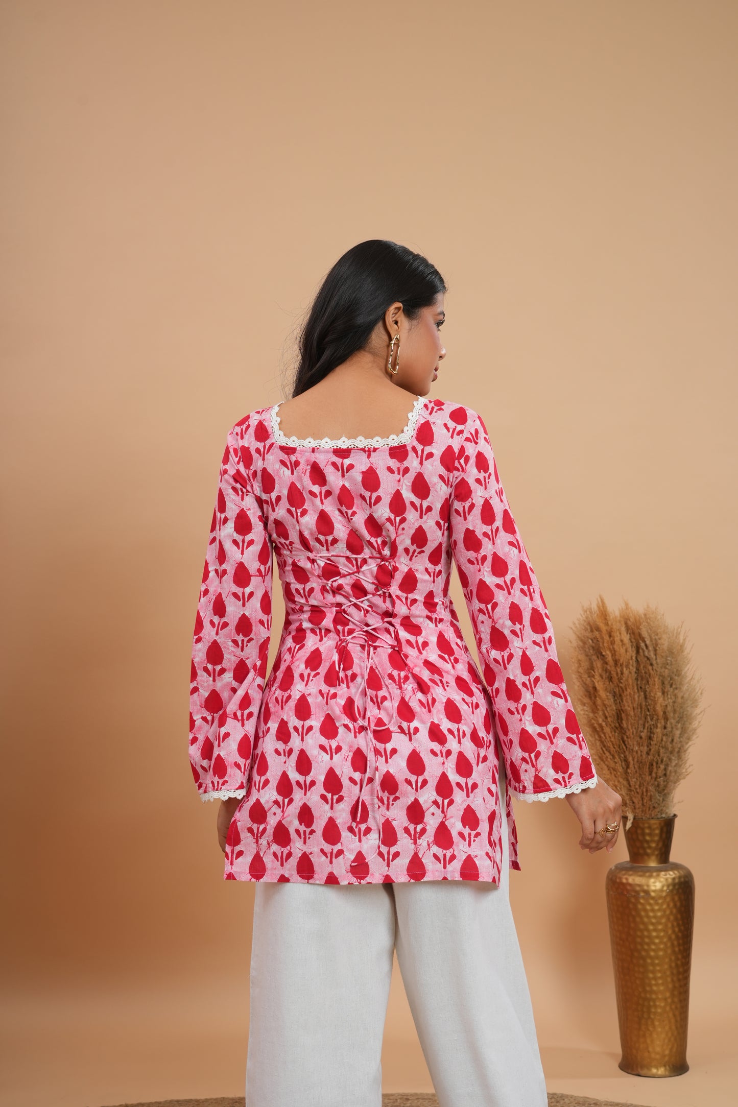 Rani Lace & Tie-Back Kurti