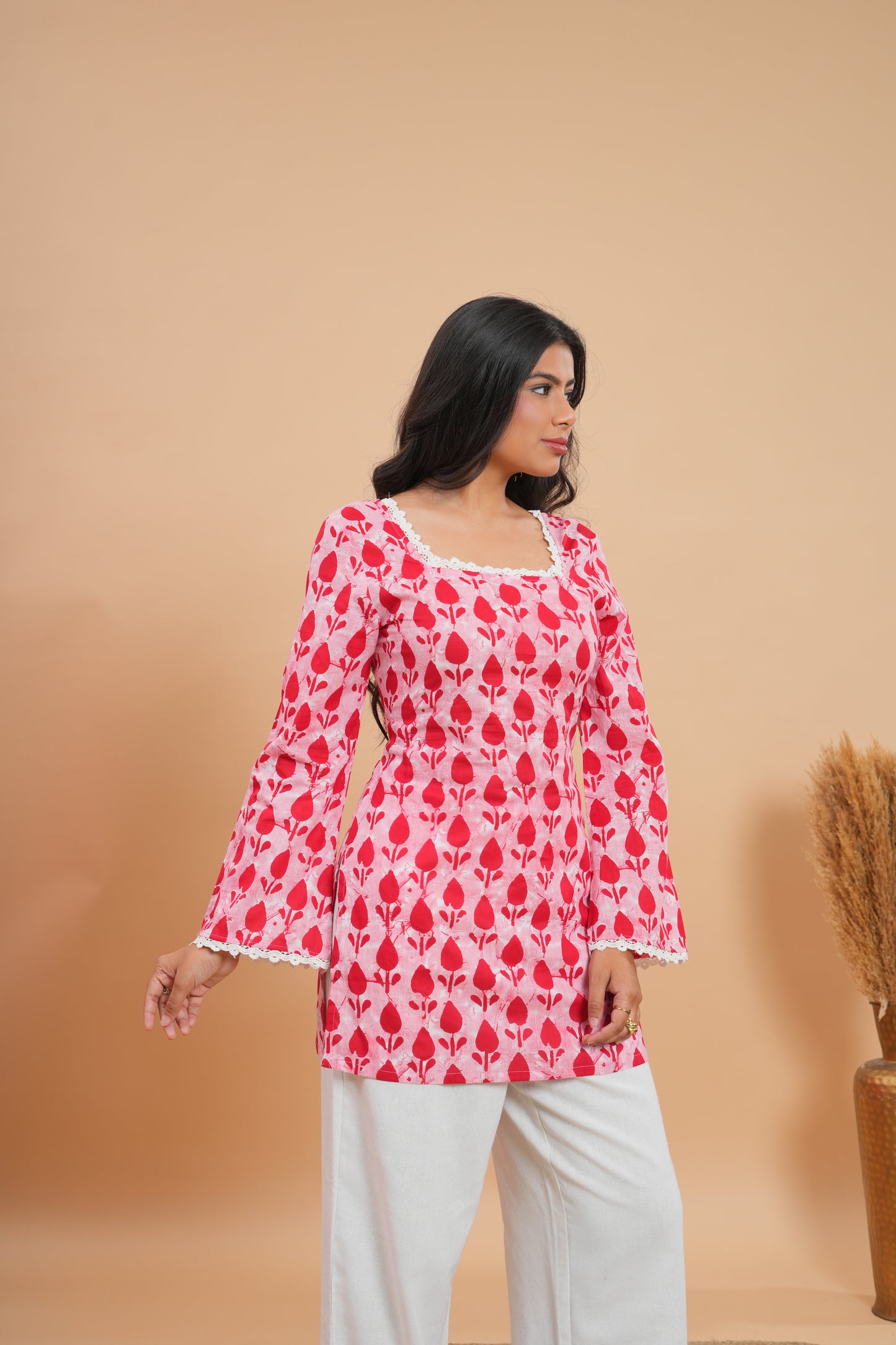 Rani Lace & Tie-Back Kurti