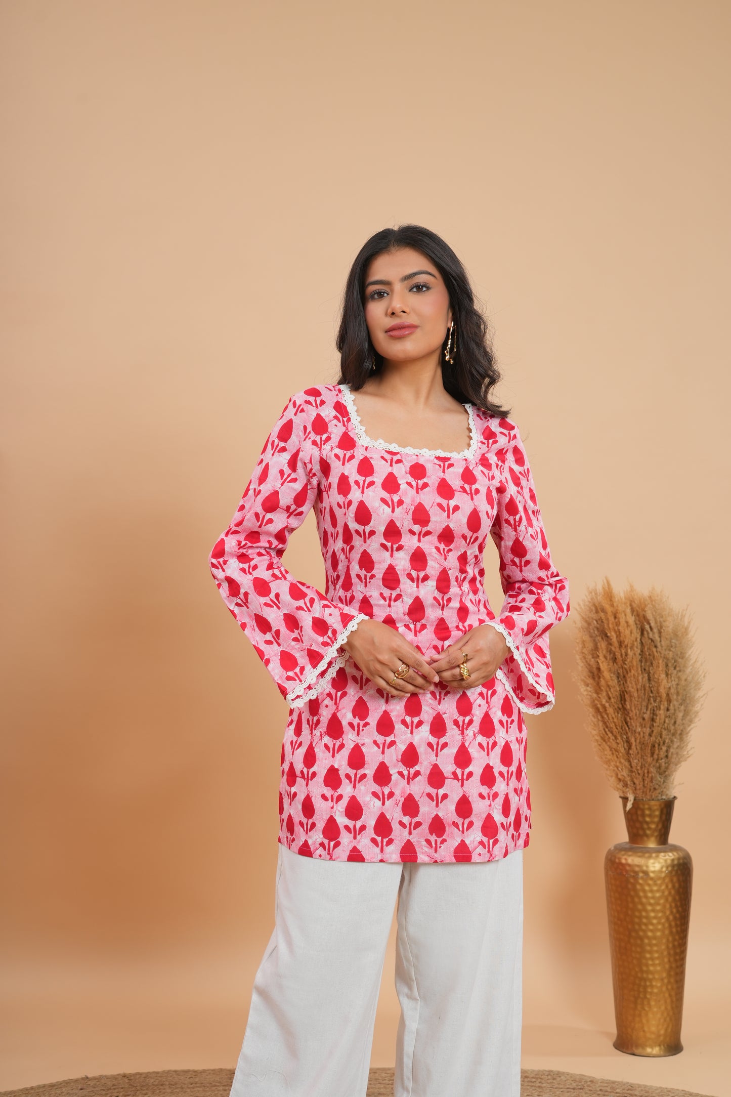 Rani Lace & Tie-Back Kurti