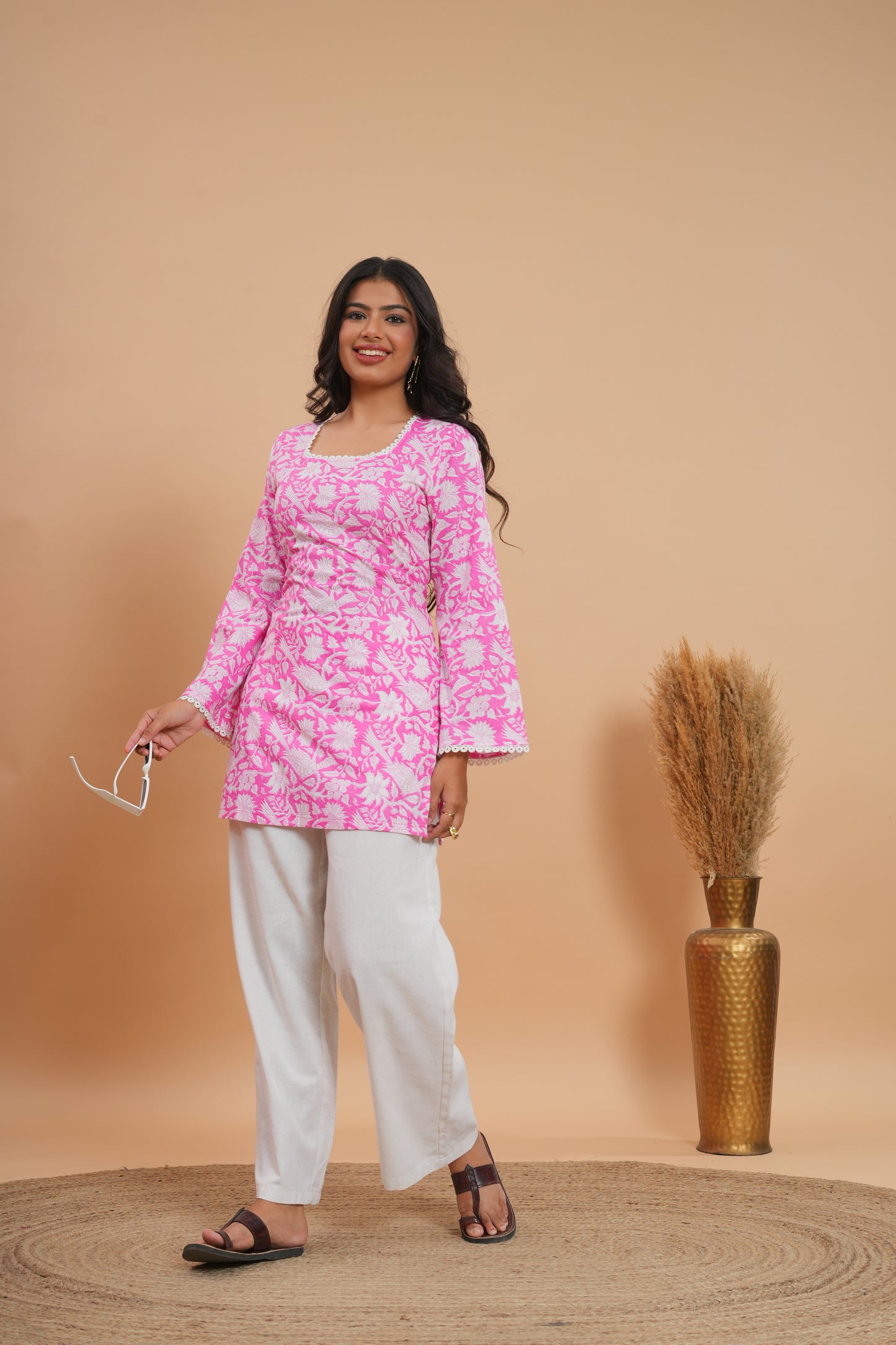 Gulabi Lace Bell-Sleeve Kurti