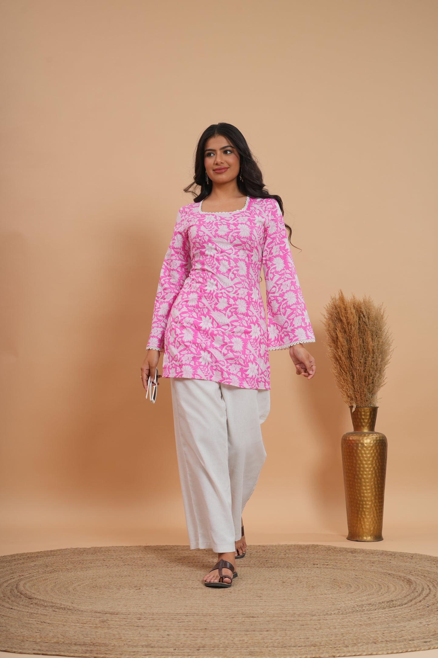Gulabi Lace Bell-Sleeve Kurti