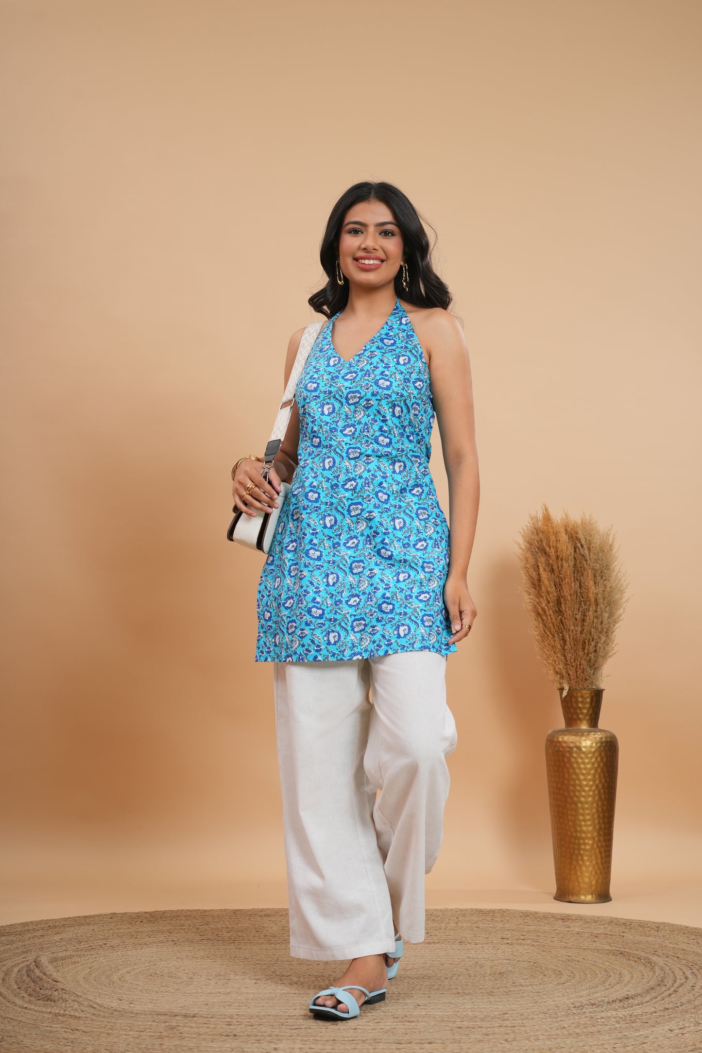Neelam Floral Halter Kurti